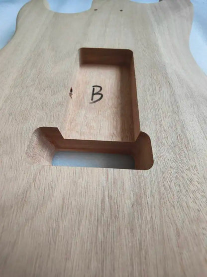 DIY Semi-finished Hollow Body, Unfinished Mahogany Wood Electric Guitar with F Hole