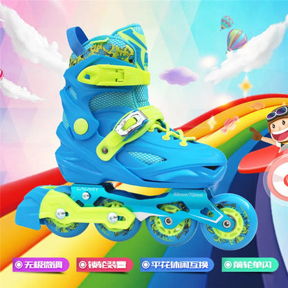 Kid's Outdoor 4 Wheel Colorful Inline Roller Blades