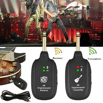 A8 UHF Wireless Guitar Transmitter Receiver