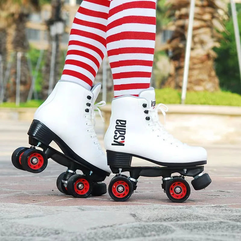 KSANA Microfiber Leather, Speed Sliding, Quad Sneakers Quad Roller Skates