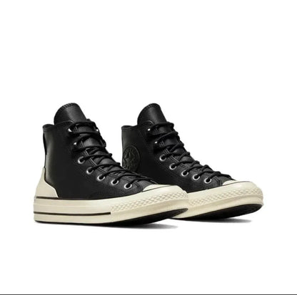 Unisex Converse 1970s Skateboarding Leather Waterproof High-top Sneakers (Black)