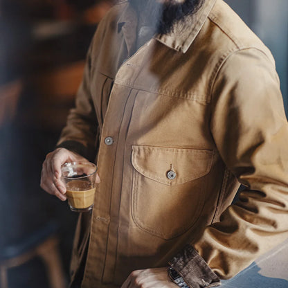 Vintage Heavyweight Canvas Rancher Jackets with Collar Jacket
