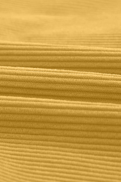Pocketed Button Ribbed Textured Shacket