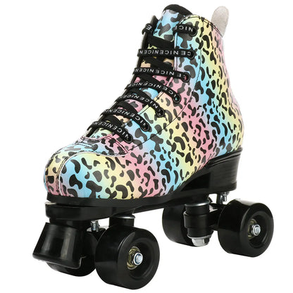 Wavy PU Quads Roller Skate Shoes