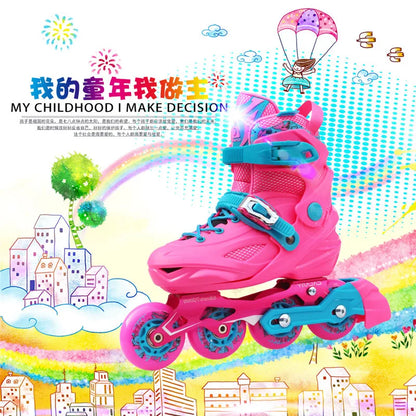 Kid's Outdoor 4 Wheel Colorful Inline Roller Blades