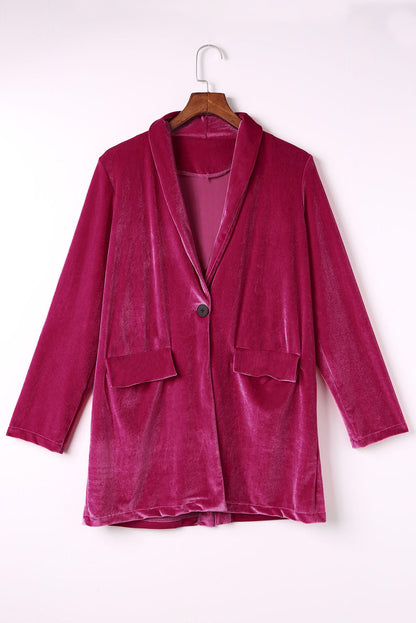 Yellow Lapel Collar Cusual Flap Pockets Blazer