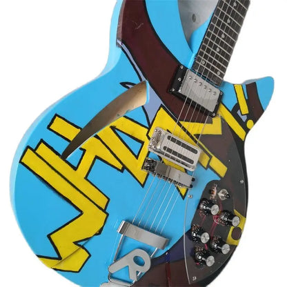 360° Painting 6-string Hollow Electric Guitar (22 Frets & Humbucker Pickups)