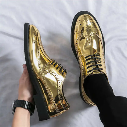 Men's Patent Leather With Lacing Shoes