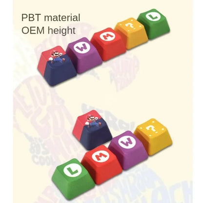 5pcs Super Mario Bros Keycaps for Computer Keyboards