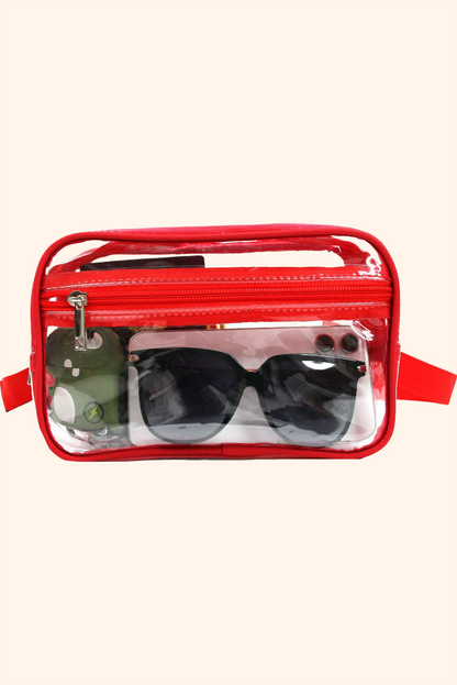 Sky Blue Clear PVC Adjustable Strap Crossbody Bag