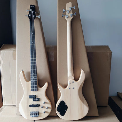 Electric Bass 4 Strings Guitar, 24 Frets  Solid Wood Fingerboard