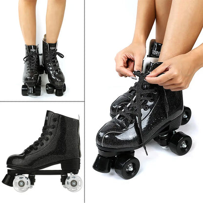 Retro Shiny Dance Quad Roller Skates