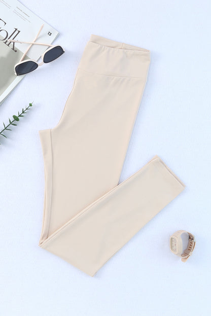 Apricot Criss Cross Tummy Control Casual High Waist Leggings