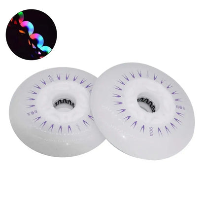 Outdoor LED In-line Speed Skate Skating Light Flashing Roller Wheels (80/76/72mm) - 2Pcs