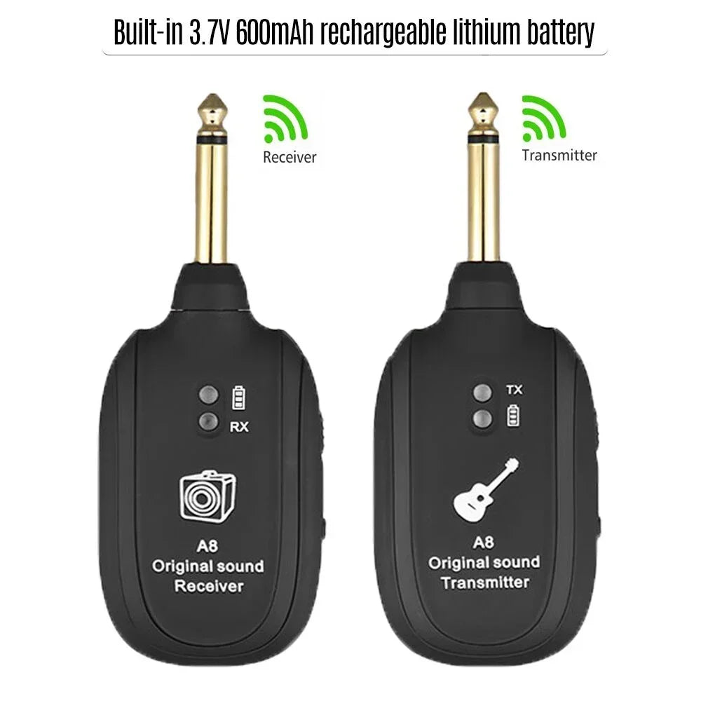 A8 UHF Wireless Guitar Transmitter Receiver