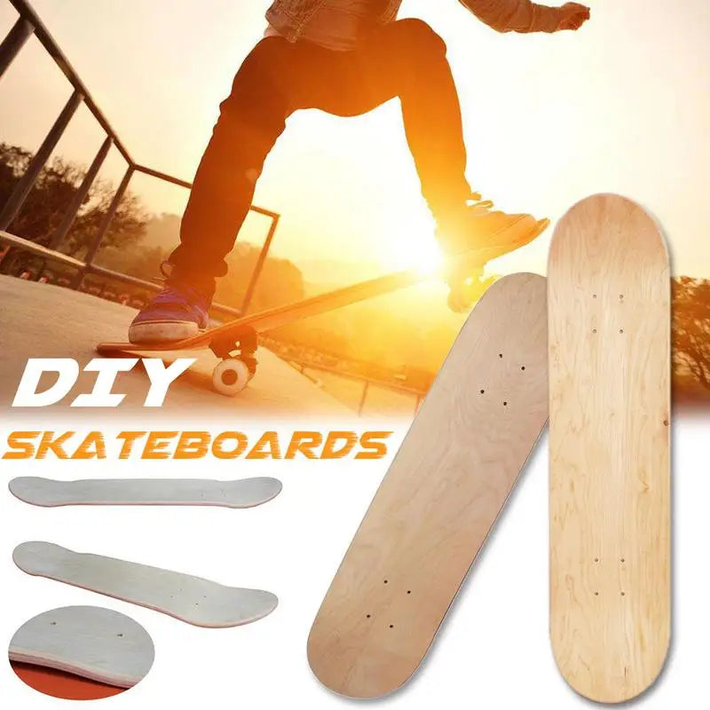8" Blank Natural Skateboard Deck (8-Layer Maple Double Concave 79x19cm)