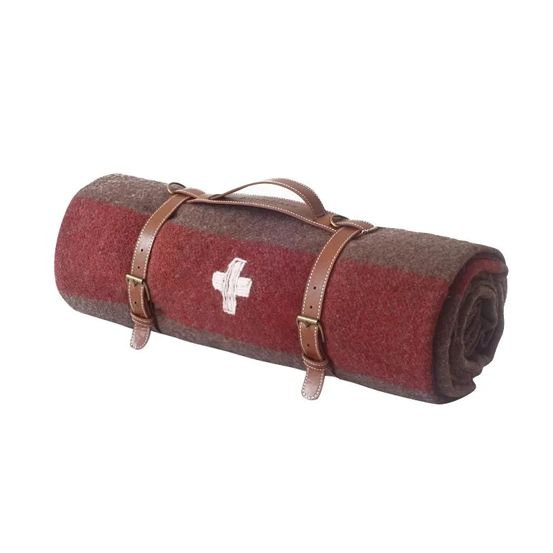 Wool Blanket for Hiking and Mountaineering, Warm and Cold Proof, Swiss Military Edition