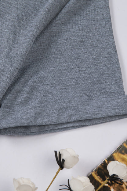 Green Plain Solid Color Crew Neck Tee