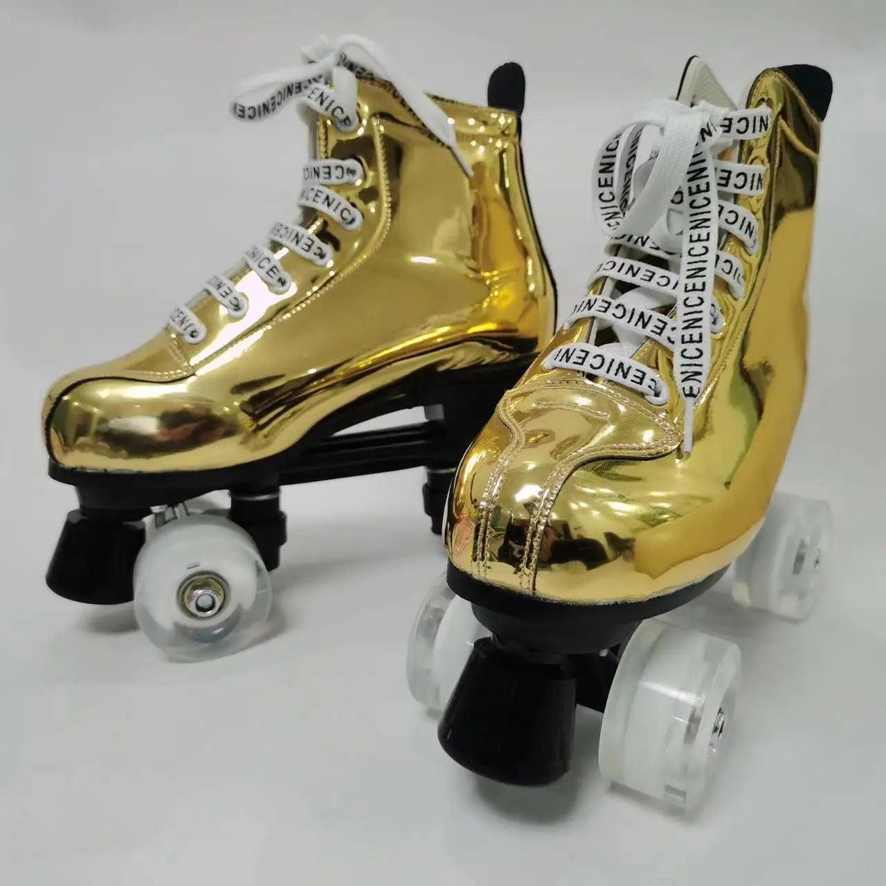 Retro PU Leather QUAD Roller Dance Skates