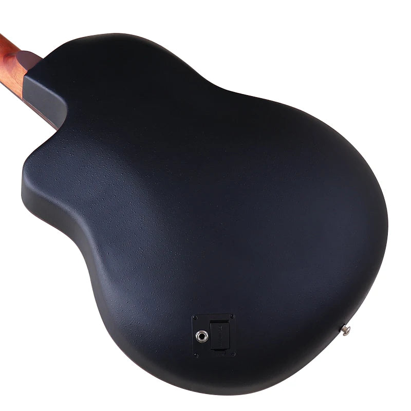 41" Ovation Model Round Back 6 String Electric Acoustic Guitar - Folk Style Cutaway Design With Pick Up