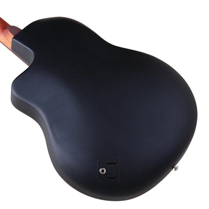 41" Ovation Model Round Back 6 String Electric Acoustic Guitar - Folk Style Cutaway Design With Pick Up