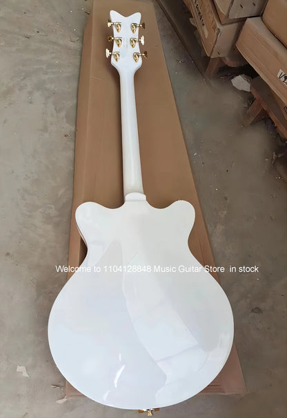 Semi-hollow 6 String Mahogany Jazz Electric Guitar (Double Output, Large Tremolo Bridge)