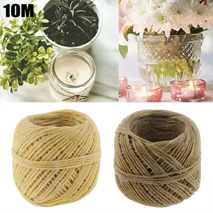 10m Natural Organic Beeswax Coated Hemp Wicks - 1 Roll