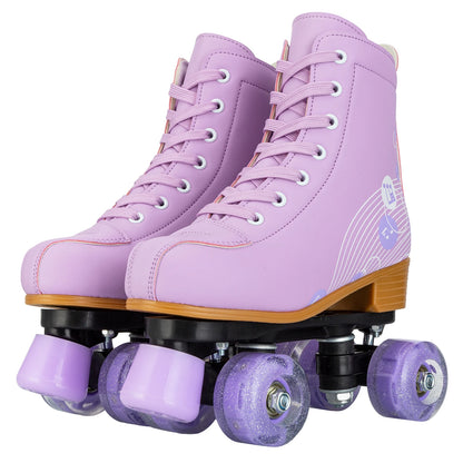 Women's PU Breathable Leather Outdoor Quad Roller Skates