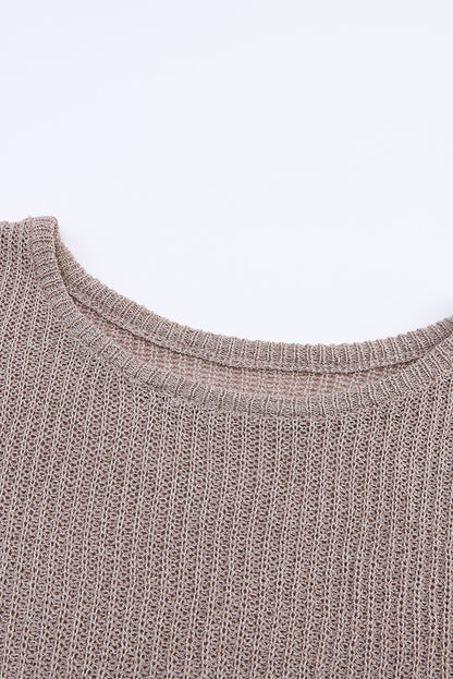 Gray Basic Slouchy Dolman Sleeve Sweater