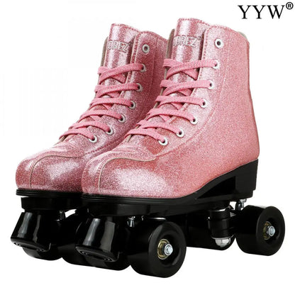 Retro Shiny Dance Quad Roller Skates