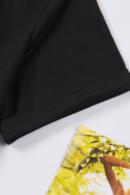Green Plain Solid Color Crew Neck Tee