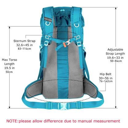 WESTTUNE 50L Multifunctional Hiking Backpack with Rain Cover
