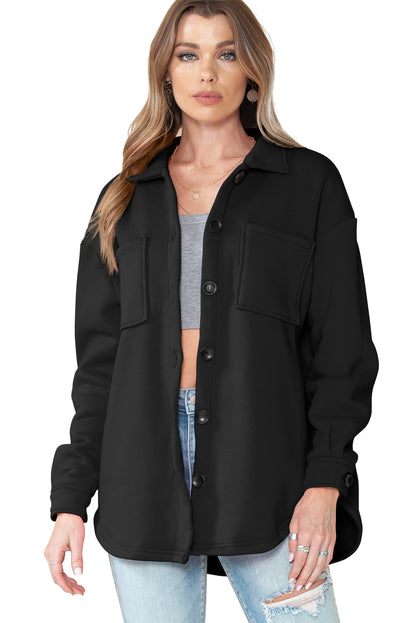 Green Collared Pockets Button Up Jacket