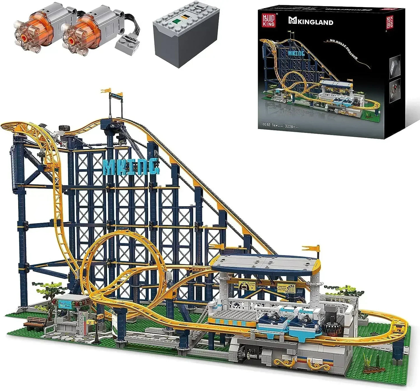 Mould King 11012 Roller Coaster Building Kit Amusement Park Funfair Track Construction Blocks Toy with Motors Gift Toy Kid Adult