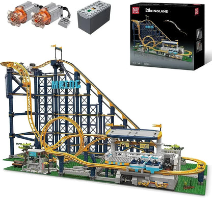 Mould King 11012 Roller Coaster Building Kit Amusement Park Funfair Track Construction Blocks Toy with Motors Gift Toy Kid Adult