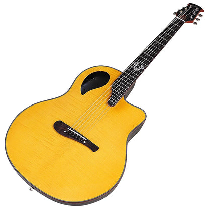 41" Ovation Model Round Back 6 String Electric Acoustic Guitar - Folk Style Cutaway Design With Pick Up