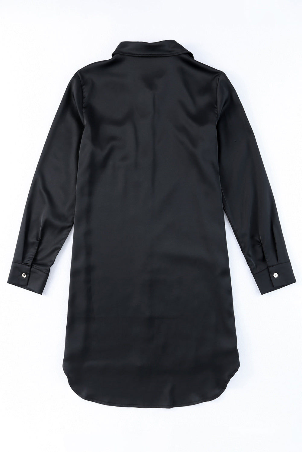 Khaki Sequin Splicing Pocket Button Shirt Dress