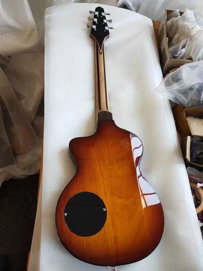 Turn Model 1 C-LB Lindsey Buckingham Burgundy Brown Semi Hollow Electric Guitar Black Body Binding Chibson Guitar
