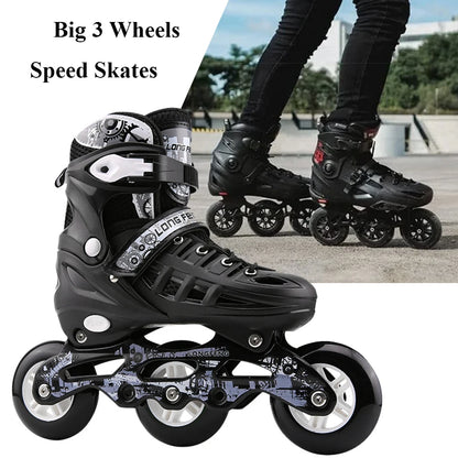 Professional Adjustable 3 Wheels Free Skate Inline Skates