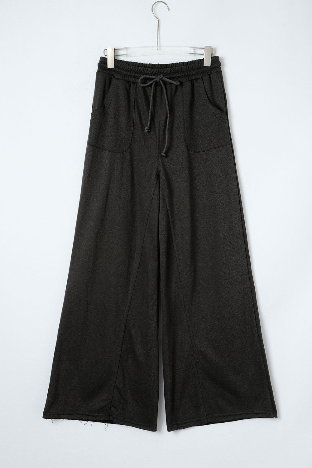 Apricot Mineral Washed Drawstring High Waisted Wide Leg Pants
