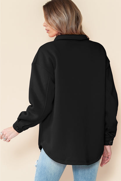 Green Collared Pockets Button Up Jacket