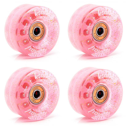 58mm x032mm 82A Pack Roller Skate Wheels with Bearings (Quad Skates and Skateboard) - 4 Pack