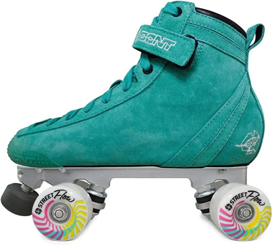 BONT Parkstar Soft Teal Suede Roller Skates for Park Ramps Bowls Street - Indoor/Outdoor