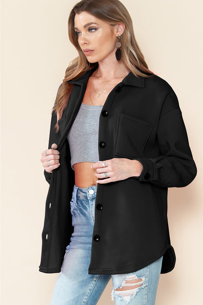 Green Collared Pockets Button Up Jacket