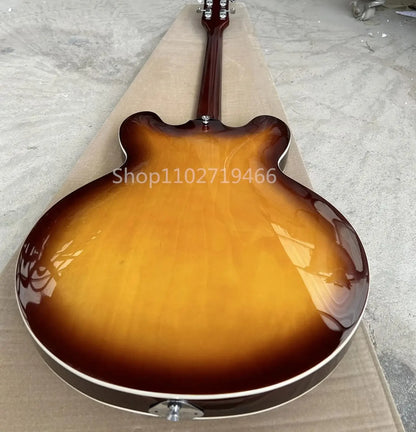 John Casino Natural Maple Semi Hollow Body Jazz Electric Guitar