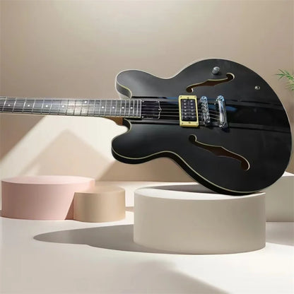 High quality ESA 333 6-string Semi Hollow Electric Guitar - Black