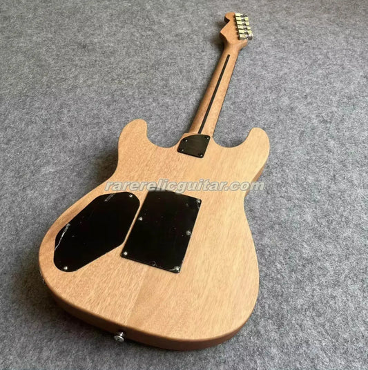 Satin Matte Black Acoustic Semi Hollow Body Electric Guitar