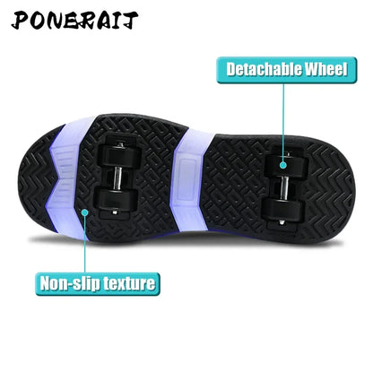 Men's Detachable LED Skates Shoes (Neon Thunder)