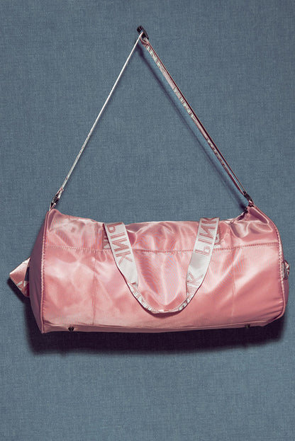 Pink 50*25*25cm Sequin Letter Sporty Luggage Bag