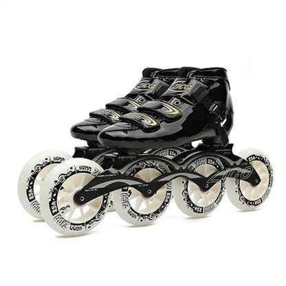 Advanced Carbon Fiber Inline Speed Skates - 7075 Alloy CNC Frame |  85A Durable PU 110mm 100mm 90mm Roller Wheels